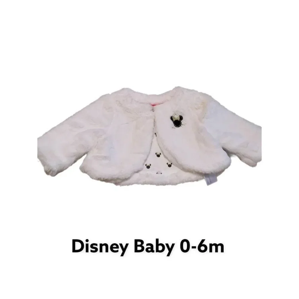 Disney Baby 0-6m Minnie Mouse Faux Fur Girls Jacket
